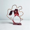 sculpture abstraite métal rouge et orange