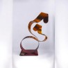 sculpture abstraite contemporaine métal rouge et orange