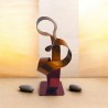 sculpture abstraite contemporaine métal rouge et orange