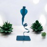 sculpture abstraite serpent en métal bleu turquoise