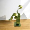 sculpture abstraite contemporaine métal vert anis