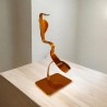 sculpture abstraite cobra orange