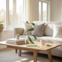 sculpture abstraite vert anis