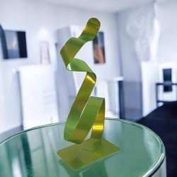 sculpture abstraite vert anis