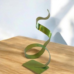 sculpture abstraite vert anis
