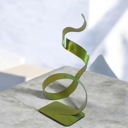 sculpture abstraite vert anis