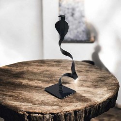sculpture abstraite cobra noir