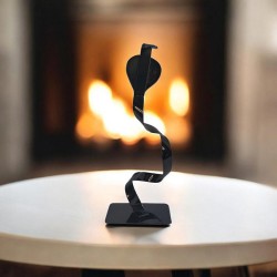 sculpture abstraite cobra noir
