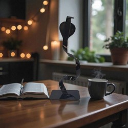 sculpture abstraite cobra noir