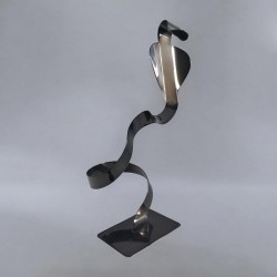 sculpture abstraite cobra noir