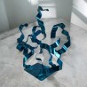sculpture abstraite métal bleu turquoise