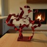sculpture abstraite métal rouge