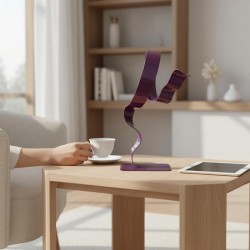 sculpture abstraite métal violet