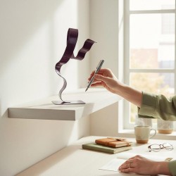 sculpture abstraite métal violet