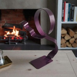 sculpture abstraite métal violet