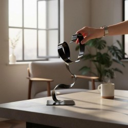 sculpture abstraite gris noir