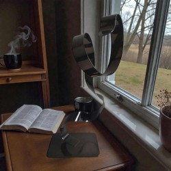 sculpture abstraite gris noir