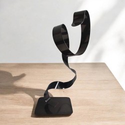 sculpture abstraite gris noir