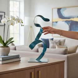 Sculpture abstraite bleu turquoise