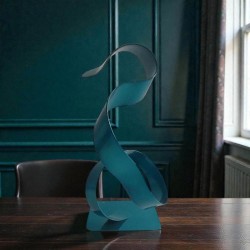 Sculpture abstraite bleu turquoise
