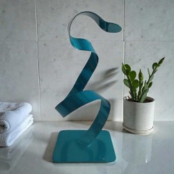 Sculpture abstraite bleu turquoise