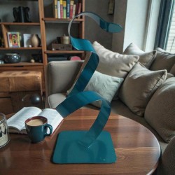 Sculpture abstraite bleu turquoise