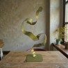 sculpture abstraite vert anis