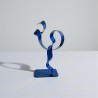 sculpture abstraite métal bleu marine