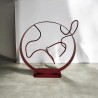 sculpture abstraite métal rouge