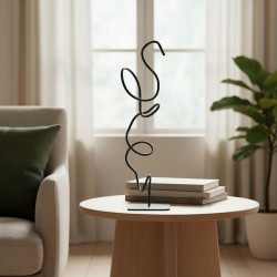 Création et fabrication artisanale en France. Sculpture abstraite en métal NaguraDesign, couleur bleu turquoise. 48X15X15 cm.