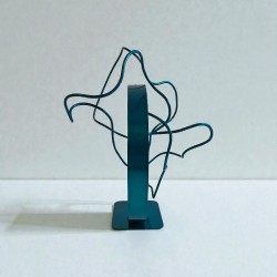 Sculpture abstraite bleu turquoise