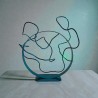 Sculpture abstraite bleu turquoise
