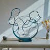Sculpture abstraite bleu turquoise
