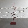 sculpture abstraite métal rouge
