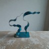 Sculpture abstraite bleu turquoise