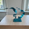 Sculpture abstraite bleu turquoise