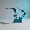 Sculpture abstraite bleu turquoise