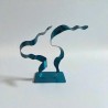 Sculpture abstraite bleu turquoise