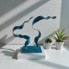Sculpture abstraite bleu turquoise