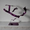 sculpture abstraite métal violet