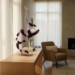sculpture abstraite métal violet