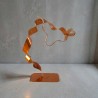 sculpture abstraite métal orange