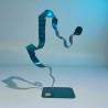 sculpture abstraite métal bleu turquoise