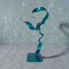 sculpture abstraite métal bleu turquoise