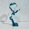 sculpture abstraite métal bleu turquoise