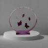 Sculpture artisanale en métal avec 5 formes suspendues, modèle HelsinkiB violet.
