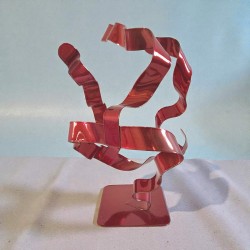 Création sculpture moderne abstraite en métal NaguraDesign, lame de métal en acier couleur cuivre, déco interieure.