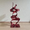 sculpture abstraite métal rouge