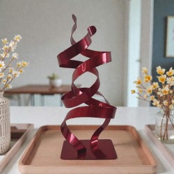 sculpture abstraite métal rouge