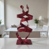 sculpture abstraite métal rouge